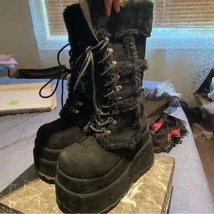 Demonia Bear 202 Black Goth Platform Boots